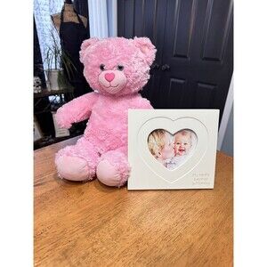 Build-A-Bear Pink Cuddles Teddy Bear & a Hallmark picture frame. Mothers Day